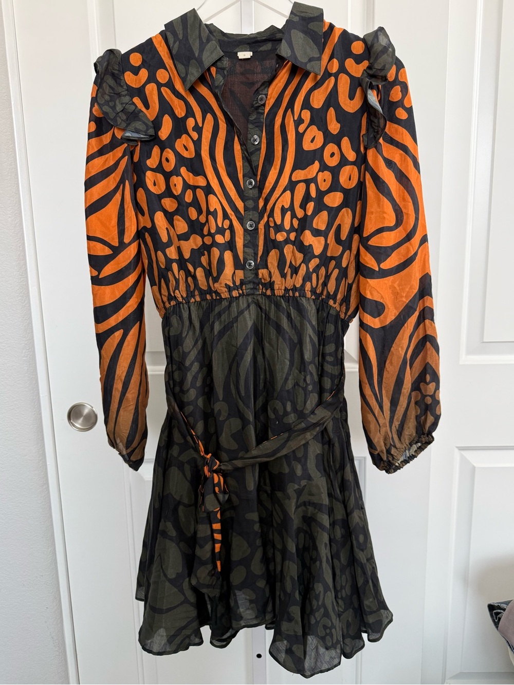 ivy jane Animal Print Long Sleeve Dress with Belt